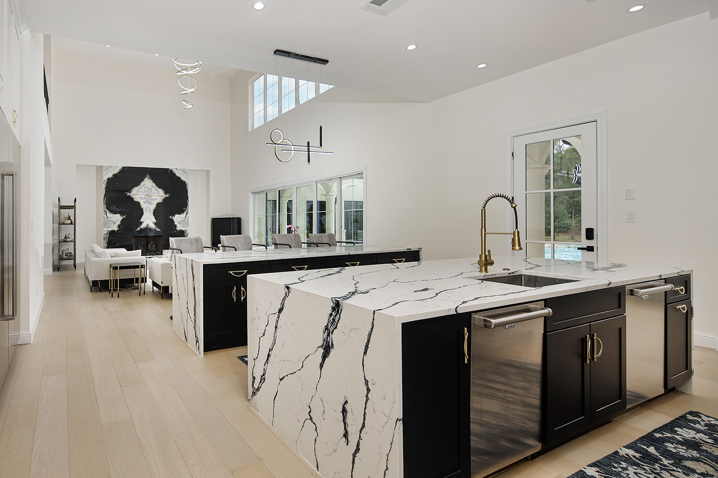 Kitchen and great room from the working island